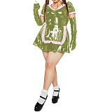 Anime Girls Nurse Dress Sexy Cosplay PVC Leather Lolita Nightdress Outfits Nurse Uniform Dress with Apron Party Stage Costumes