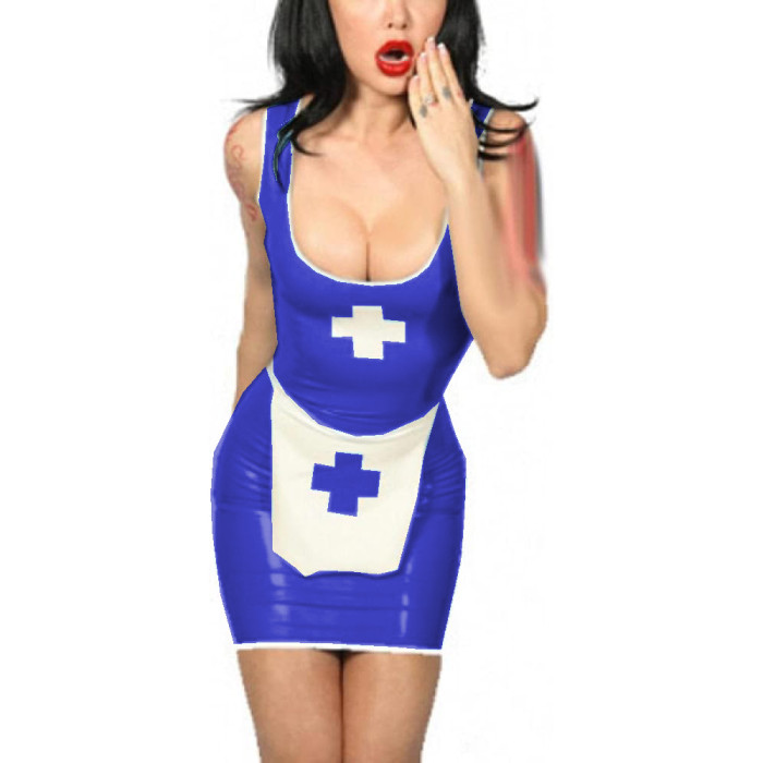 Sexy Nurse Cosplay Costume Hollow Mini Dress Women's - Temu