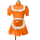 Women Sexy Lockable Sissy Maid Dress Transparent Plastic Costume Sweet Gothic Lolita Dresses Invisible Sexy Sissy Crossdresser