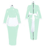 French Maid Lockable Dress Crossdressing for Men Plus Size Women Long Sleeves Bodycon Dresses Sissy Uniform Cosplay Tailor-made