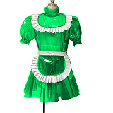 Women Sexy Lockable Sissy Maid Dress Transparent Plastic Costume Sweet Gothic Lolita Dresses Invisible Sexy Sissy Crossdresser
