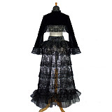 fondcosplay O Dress The Story Of O black lace Jacket Coat Skirt Cosplay Costume CD/TV[G828]