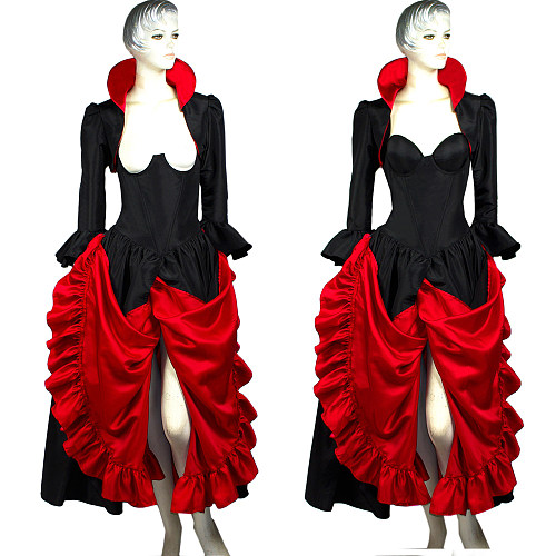 fondcosplay O Dress The Story Of O With Bra Gothic Punk Black Taffeta nude breasted Dress jackets Costume CD/TV[G298]