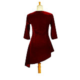 fondcosplay O Dress The Story Of O dark red Velvet nude breasted Dress Cosplay Costume CD/TV[G612]