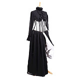 fondcosplay O Dress The Story Of O With Bra Chiffon black Cotton Dress Cosplay Costume CD/TV[G708]