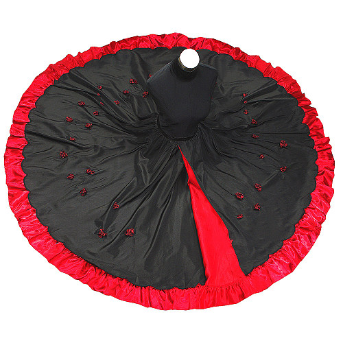 fondcosplay O Skirt The Story Of O Tafetta black red Satin Dress Cosplay Costume CD/TV[G424]