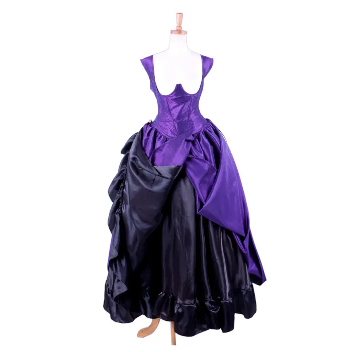 fondcosplay O dress the Story of O with bra purple taffeta outfit cosplay costume CD/TV[G1573]
