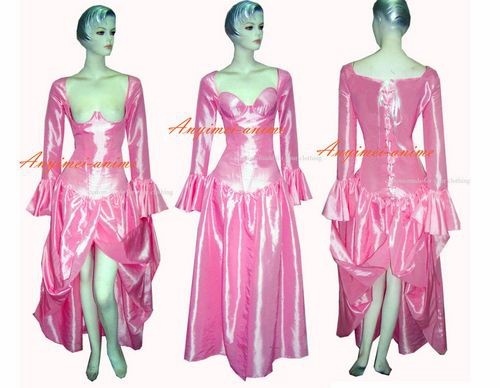 fondcosplay O dress the Story of O with bra nude breasted baby pink Tafetta dress cosplay costume CD/TV[G248]