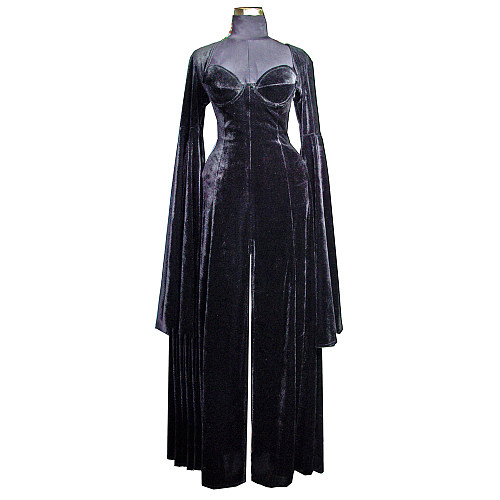 fondcosplay O Dress The Story Of O With Bra black Velvet Gothic Dress Cosplay Costume Custom-made[G561]