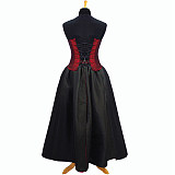 fondcosplay Gothic Lolita O Dress The Story Of O With Bra nude breasted dark red Taffeta sissy Maid Dress Custom-made[G746]