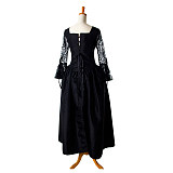fondcosplay Sexy nude breasted Gothic Lolita O Dress The Story Of O With Bra Black Satin Maid Dress Taffeta Custom-made[G920]