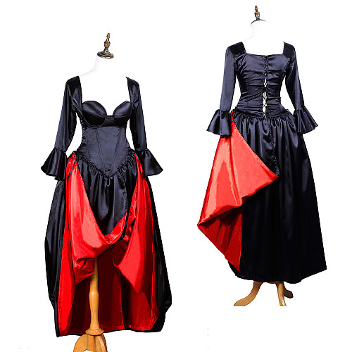 fondcosplay O dress the Story of O with bra nude breasted black Satin dress cosplay costume CD/TV[G3718]