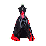 fondcosplay O Dress The Story Of O With Bra black red Satin Dress Cosplay Costume CD/TV[G361]