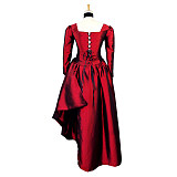 fondcosplay Sexy Gothic Lolita O Dress The Story Of O With Bra red Taffeta Maid Dress nude breasted Costume Custom-made[G606]