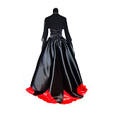 fondcosplay O Dress The Story Of O With Bra black red Satin Dress Cosplay Costume CD/TV[G361]