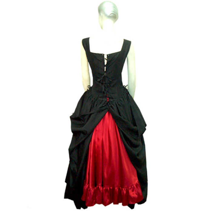 fondcosplay Sexy Gothic Lolita O Dress The Story Of O With Bra black Satin Maid Dress Cosplay Costume Custom-made[G001]