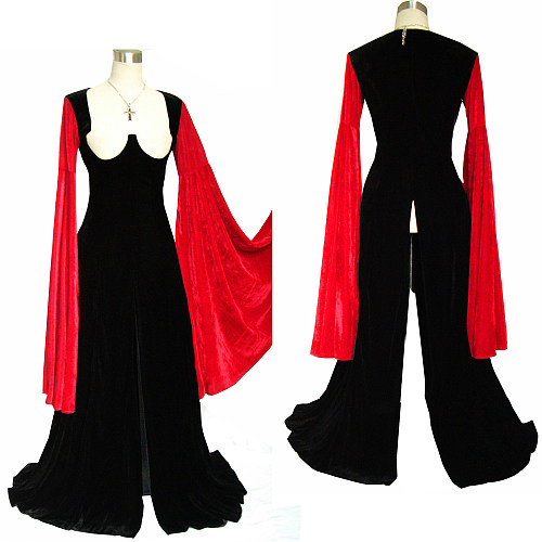 fondcosplay O Dress The Story Of O With Bra Velvet nude breasted Dress Cosplay Costume CD/TV[G364]