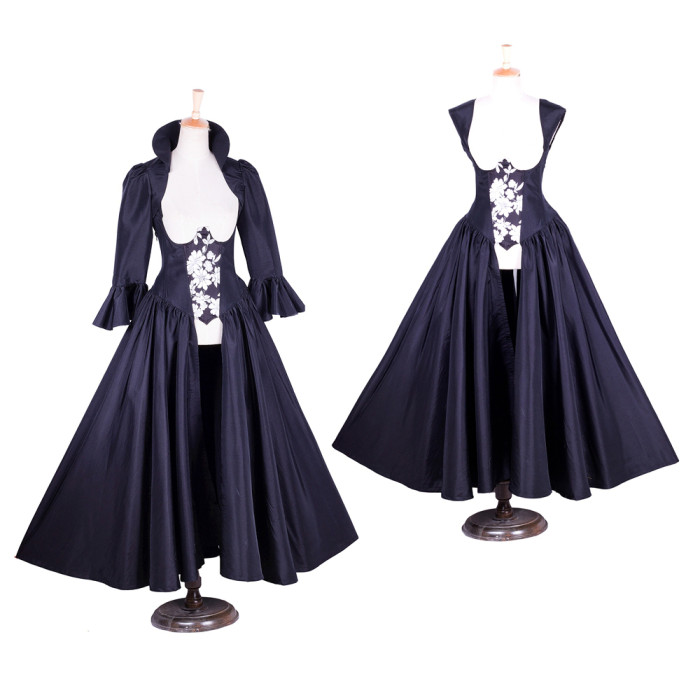 US$ 129.00 - fondcosplay O Dress The Story Of O With Bra Gothic Punk open  breast Black Taffeta Dress Cosplay Costume Custom-made[G147] 
