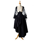 fondcosplay Sexy nude breasted Gothic Lolita O Dress The Story Of O With Bra Black Satin Maid Dress Taffeta Custom-made[G920]