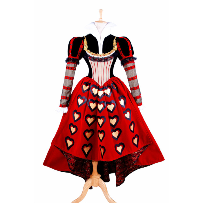 Alice In Wonderland-The Red Queen Dress Tim Burton Moive Cosplay Costume Tailor-Made [G1400]