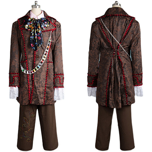 Alice In Wonderland The Mad Hatter Johnny Depp Moive Cosplay Costume Tailor-Made[G1475]