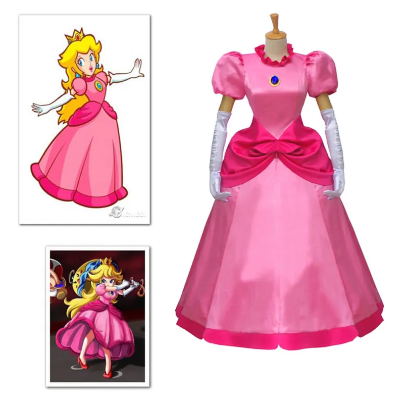Super Mario Bros Dress Peach Princess Dress Cosplay Costume Custom-Made[G583]