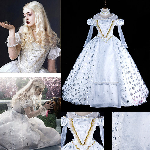 Alice In Wonderland The White Queen Dress Moive Cosplay Costume Tailor-Made[G1474]
