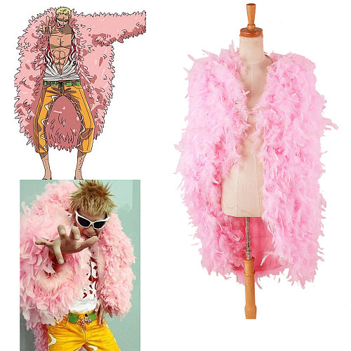 One Piece Donquixote Doflamingo Jacket Coat Gown Cosplay Costume Tailor-Made[G1334]