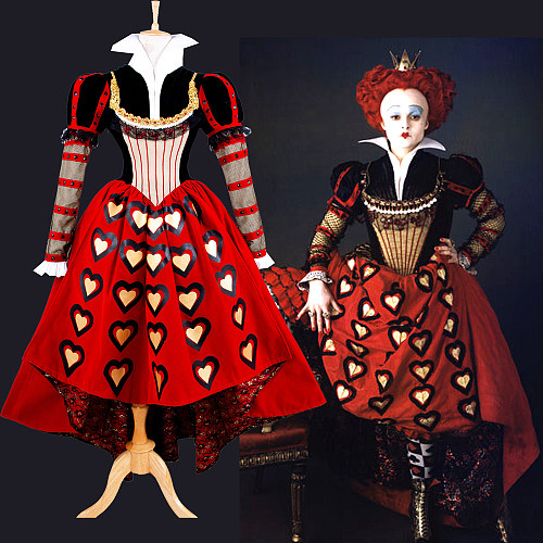 Alice In Wonderland-The Red Queen Dress Tim Burton Moive Cosplay Costume Tailor-Made [G1400]