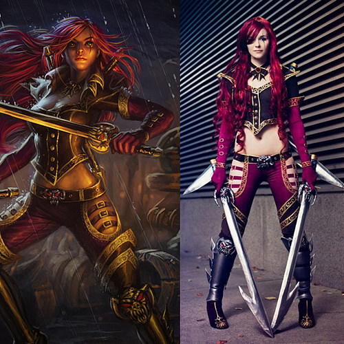 Lol Game High Command Katarina Du Couteau Outfit Cosplay Costume Custom-Made[G937]