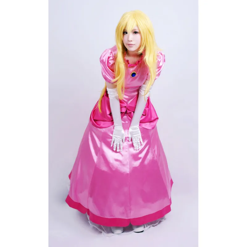 Super Mario Bros Dress Peach Princess Dress Cosplay Costume Custom-Made[G583]