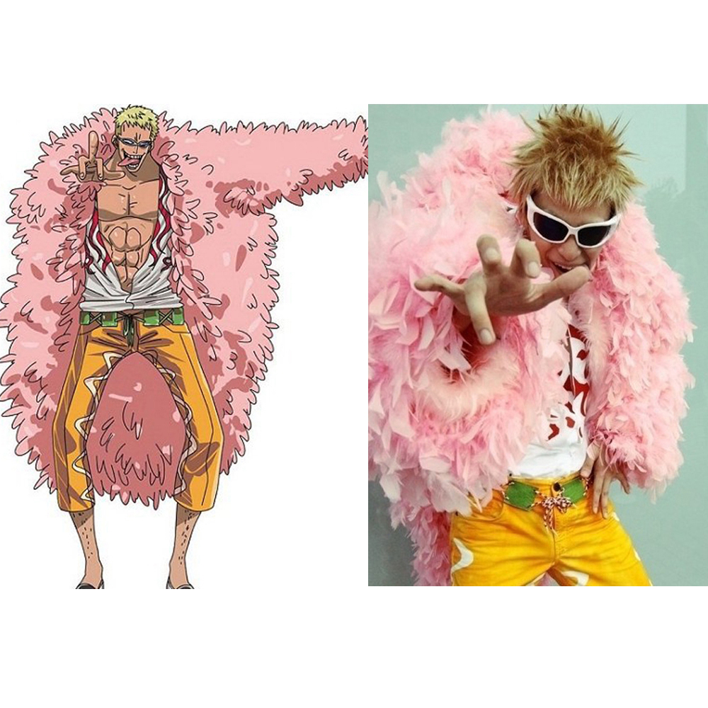 US 134.91 One Piece Donquixote Doflamingo Jacket Coat Gown