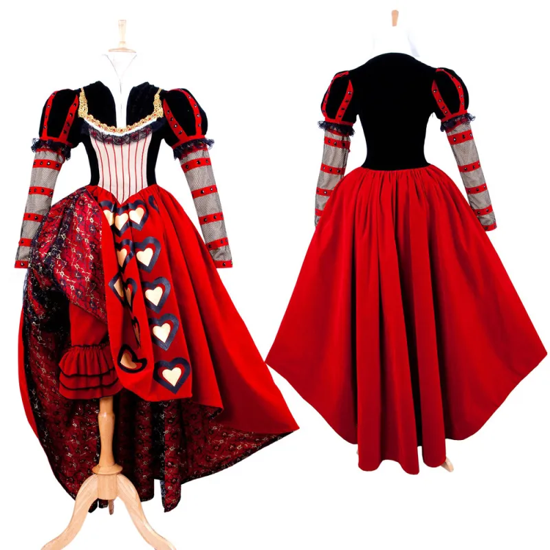 Alice In Wonderland-The Red Queen Dress Tim Burton Moive Cosplay Costume Tailor-Made [G1400]