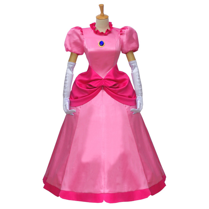Super Mario Bros Dress Peach Princess Dress Cosplay Costume Custom-Made[G583]