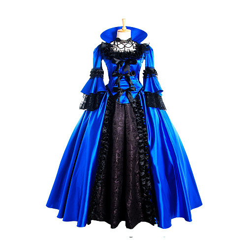 Victorian Rococo Medieval Gown Ball Outfit Gothic Punk Satin Dress Cosplay Costume Tailor-Made[G982]