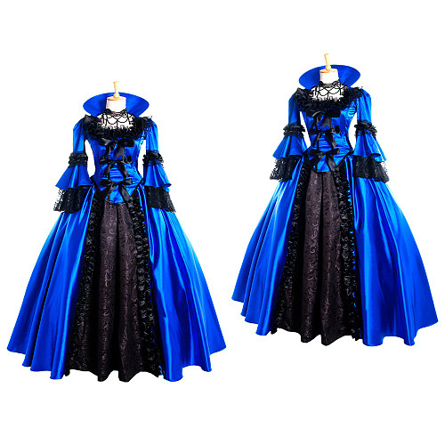 Victorian Rococo Medieval Gown Ball Outfit Gothic Punk Satin Dress Cosplay Costume Tailor-Made[G982]