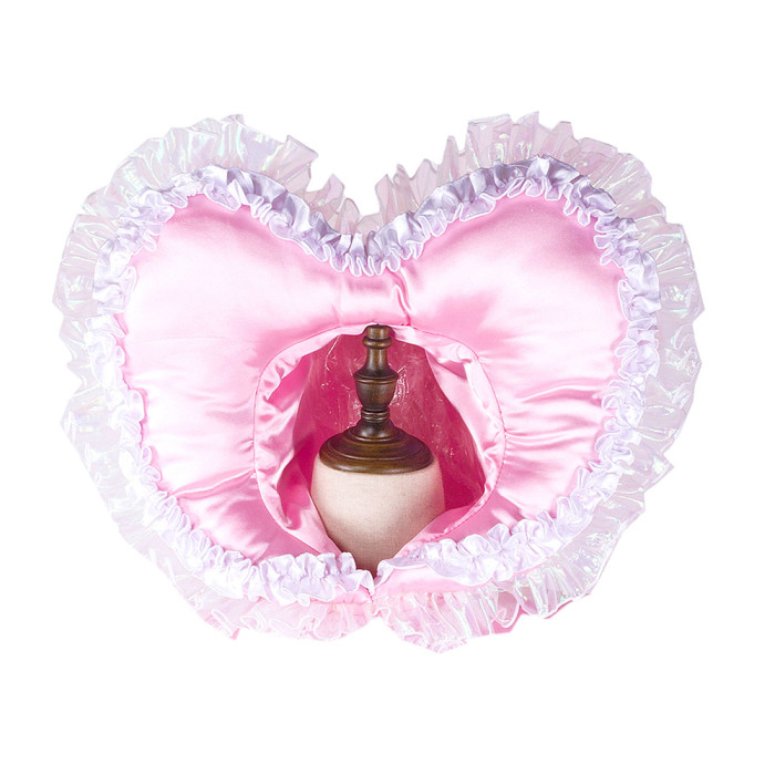 Colorful Satin/PVC Heart-Shaped Lace Sissy Maid Headpieces Collection B002