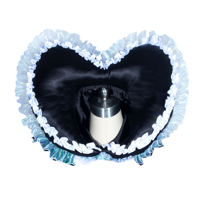 Colorful Satin/PVC Heart-Shaped Lace Sissy Maid Headpieces Collection B002