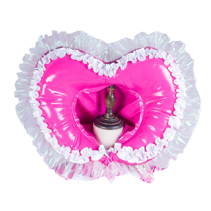 Colorful Satin/PVC Heart-Shaped Lace Sissy Maid Headpieces Collection B002