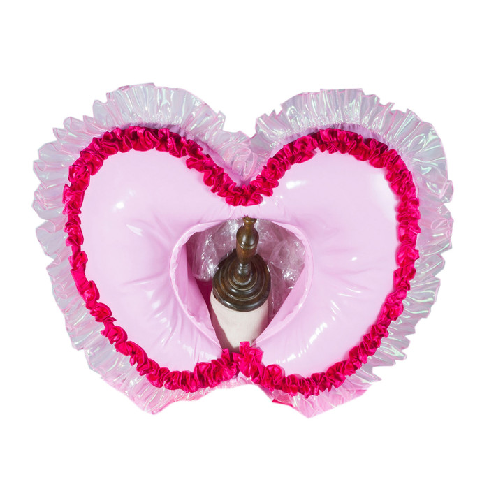 Colorful Satin/PVC Heart-Shaped Lace Sissy Maid Headpieces Collection B002