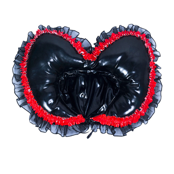 Colorful Satin/PVC Heart-Shaped Lace Sissy Maid Headpieces Collection B002