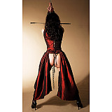 Dark Red Taffeta The Story Of O Corset Gown – Handmade Transformation Dress [G156]