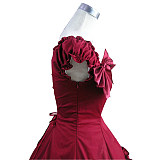 Victorian Green Cotton Lolita Cosplay Set – Ruffled Top and Tiered Skirt [CK1386]