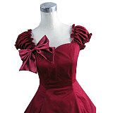 Victorian Green Cotton Lolita Cosplay Set – Ruffled Top and Tiered Skirt [CK1386]