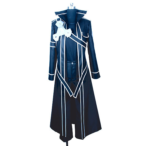 Sword Art Online Kirito Long Black Uniform Cosplay Coat [G809]