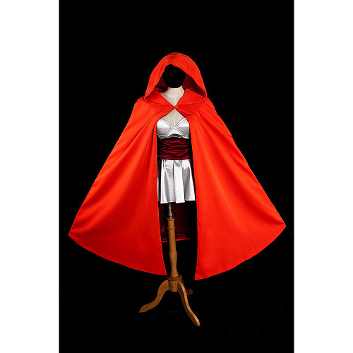 Sexy Red Riding Hood Satin Dress with Cape Cosplay Costume [G1011]