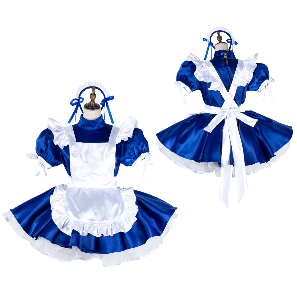 Lockable Blue Sissy Maid Dress