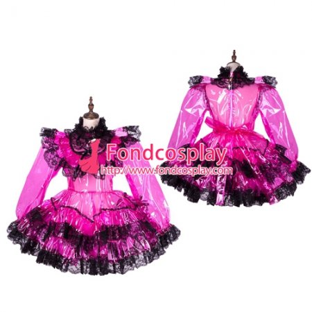 US$ 125.91 - French Clear Pvc Sissy Maid Lockable Dress Tpu Uniform ...
