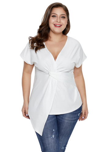 Short Sleeve Plus Size T-Shirt Kink Buttom Design