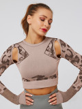 Camouflage Paint Sports Top Round Neck Fashion Ideas